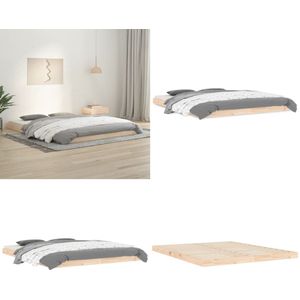 vidaXL Bedframe massief grenenhout 160x200 cm - Bedframe - Bedframes - Ledikant - Ledikanten