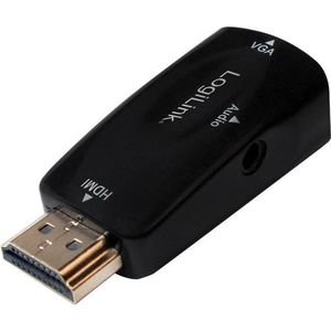 HDMI naar VGA + 3,5mm Jack adapter met HDCP - compact / zwart