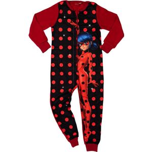 Miraculous Ladybug Onesie - Pyjama / Jumpsuit / Huispak - Rood/Zwart - Maat 110/116