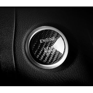 Carbon Start Stop Knop Mercedes Benz Voor W204 W205 W212 C E Klasse Auto - Sticker - Accessoires - High Quality - Ring + Button