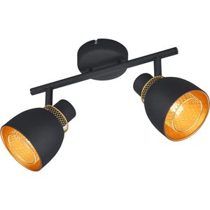 LED Plafondspot - Torna Blado - E14 Fitting - 2-lichts - Rechthoek - Mat Zwart - Metaal