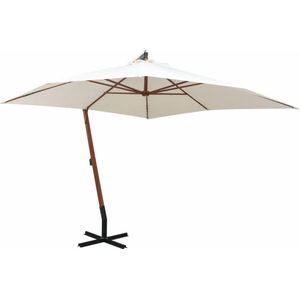 vidaXL-Zweefparasol-met-houten-paal-300x300-cm-wit