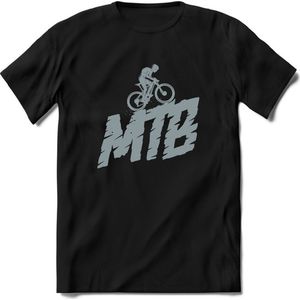 MTB Rider | TSK Studio Mountainbike kleding Sport T-Shirt | Licht Grijs | Heren / Dames | Perfect MTB Verjaardag Cadeau Shirt Maat 3XL