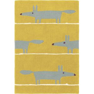 Scion - Mr Fox Mustard 25306 Vloerkleed - 120x180  - Rechthoek - Kinder,Laagpolig Tapijt - Modern - Geel, Grijs