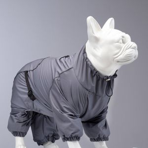 Lindo Dogs - Honden regenjas - Hondenjas - Hondenkleding - Regenjas voor honden - Waterproof/Waterdicht - Poncho - Quattro Void - Grijs - Maat 2