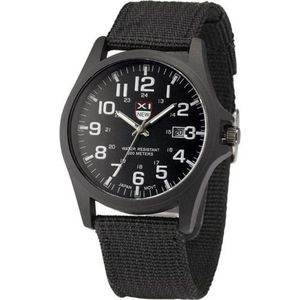 New Military Horloge Zwart / Zwart | Nylon | Ø 40 mm