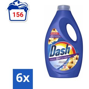Dash - Lenor Collectie - Vloeibaar Wasmiddel - Witte en Gekleurde Was - Amber & Orchidee - 26 Wasbeurten - Voordeelverpakking - 6 stuks