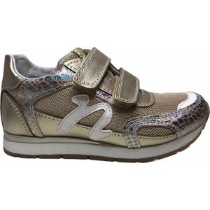 Naturino velcro's snake leder/ mesh sportieve sneakers Plank goud mt 24