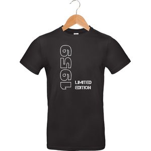 Limited Edition 1959 - T-shirt - 100% katoen - leeftijd - geboortejaar - verjaardag en feest - cadeau - kado - unisex - zwart - maat XXL