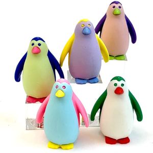 Iwako Colorz puzzel gummen pinguïn set - 5-delig