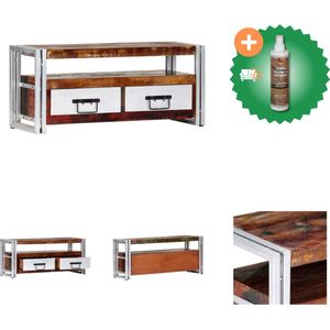 vidaXL Tv-meubel 90x30x40 cm massief gerecycled hout - Kast - Inclusief Houtreiniger en verfrisser