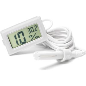 Digitale hygrometer en thermometer in 1-inclusief batterijen-luchtvochtigheidsmeter-thermometer- WIT