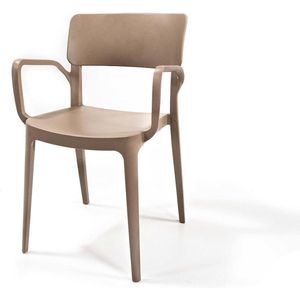 Stoel Stapelbaar - Kunststof Beige - 55x54x82cm - Wing Giga Meubel