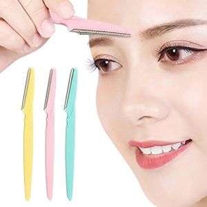 Narimano® Wenkbrauwscheerapparaat, 3 stuks, draagbare wenkbrauwsnijder, eyebrow scheermes voor het gezicht, voor vrouwen en mannen, 3 kleuren