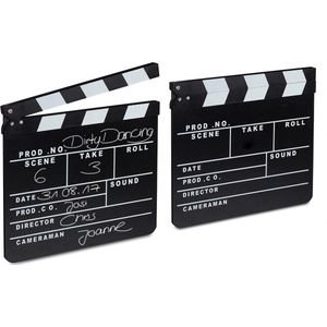 Relaxdays 2x filmklapper zwart - film klapboard - filmklap - clapper board - clapboard