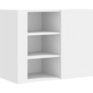 vidaXL Wandkast 75x35x60 cm bewerkt hout wit - Wandkast - Wandkasten - Opbergkast - Keukenkast