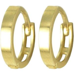 Silventi 9NBSAM-G190141 Gouden Oorringen - Dames - Glad - Scharnier - 12- x 2 mm - 14 Karaat - Goud