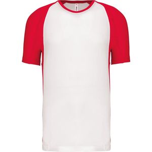 Tweekleurig sportshirt unisex 'Proact' korte mouwen White/Red - 3XL