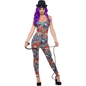 Smiffy's - Monster & Griezel Kostuum - Vol Enge Clowns Bodysuit - Vrouw - Multicolor - Extra Small - Halloween - Verkleedkleding
