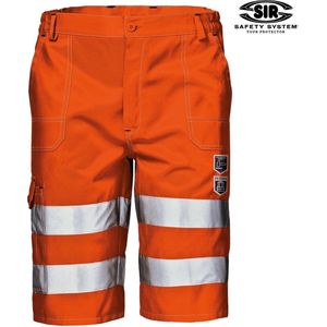 SIR SAFETY MISTRAL BERMUDA Hi Vis Oranje Bermuda Werkbroek Kort Reflecterend - Werkbroeken Kort Reflecterend voor werknemers Wegwerkzaamheden Bouw Hi Vis