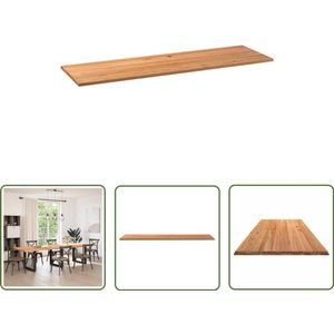 vidaXL Eetkamertafel - Eikenhouten Tafelblad - Tafelblad rechthoekig 320x100x4,2 cm eikenhout lichtbruin - Rechte Tafel - Grote Tafel - Massief Eiken