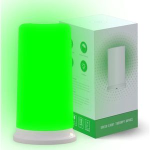 Groene Lichttherapie Lamp - Migraine Verlichting - Hoofdpijn Verminderen - Stress en Angst Ontspanning - Fotongevoeligheid Behandeling - Dimbare Groene en Witte Tafel Nachtlamp - Bedlamp voor Slaapkamer en Nachtkastje