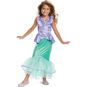 Smiffy's - Ariel de Zeemeermin Kostuum - Disney De Kleine Zeemeermin Ariel Deluxe - Meisje - Groen, Paars - Medium - Carnavalskleding - Verkleedkleding