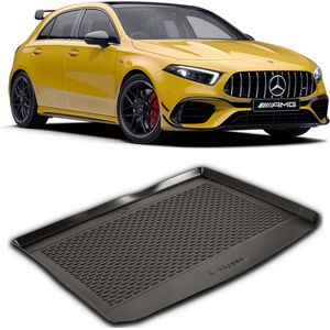 Kofferbakmat - kofferbakschaal op maat voor Mercedes A35 - A45 AMG W177 vanaf 2018 - hoogwaardig kunststof - waterbestendig - Kofferbak mat - gemakkelijk te reinigen en afspoelbaar