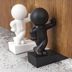 Leuke Decoratieve Buddy Deurstopper, 2 stuks, Zwart-Wit, Antislip, Effectief om Je Deur Open te Houden, Geschikt voor Binnendeuren