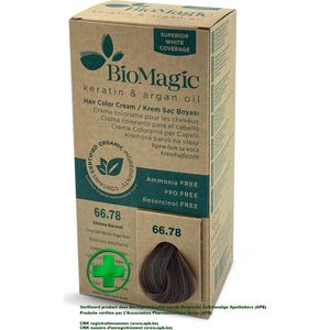 Natuurlijke Permanente Haarverf en KIT, met Biologische Ingrediënten, goedgekeurd in de Apotheek - DIEP DONKER BLOND BEIGE PAREL 66/78 BioMagic