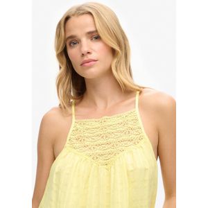 Superdry Lace Beach Mouwloos T-shirt Geel S Vrouw