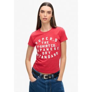 Superdry Puff Print Archive Fitted T-shirt Met Korte Mouwen Rood XS Vrouw