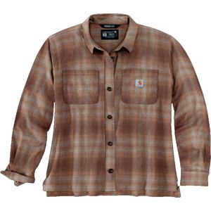 Carhartt Damen Hemd Midweight Flannel Plaid Shirt Stucco-XL
