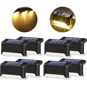Nivard Tuinverlichting - Tuinlampen - Buitenverlichting - Tuin Verlichting - Led Lamp - Licht - Op Zonneenergie - Sensor - Warm Licht - 8 stuks