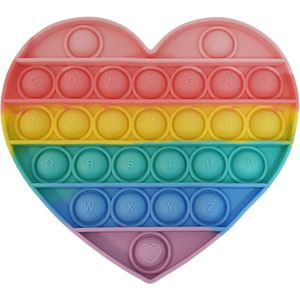 Fidget toys pop it - Hart - Hartjes - Speelgoed - Pastel - Rainbow - Regenboog - Anti stress - Concentratie verhogend - multicolor - Schoencadeautjes sinterklaas