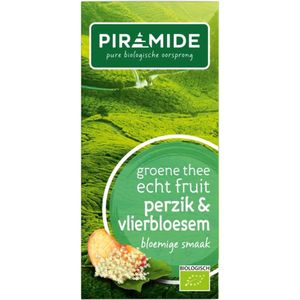 Piramide Biologische Groene Theezakjes Perzik & Vlierbloesem 20 stuks