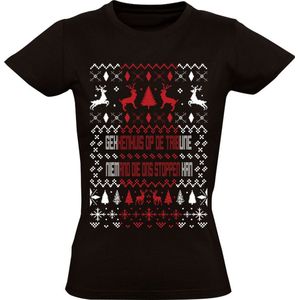 Gekkenhuis Op De Tribune Dames Kerst T-shirt - amsterdam - fans - sfeer - voetbal - club - kersttrui - foute kersttrui - 020 - cadeau - shirt