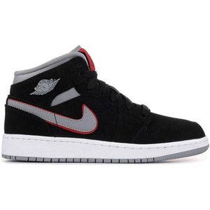 Jordan 1 Mid Black Particle Grey Gym Red (GS) - Maat 36