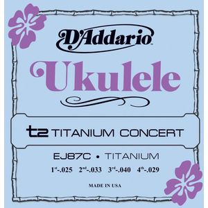 D'Addario Ukulele snaren EJ87C Concert Titanium 25-33-40-29 - Snaren