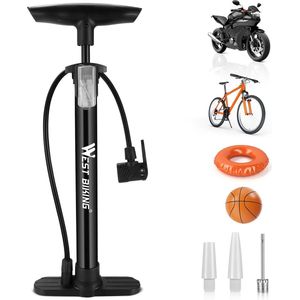 Fiets luchtpomp alle ventielen krachtige bicycle pomp met 160 psi/11 bar druk - fietspomp compatibel met racefiets mountainbike en e-bike - mini staande pomp fiets