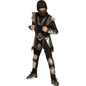 Boland Ninja Verkleedset Jongens Zwart/zilver Maat 104/110
