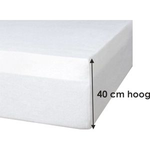 Boxspring molton hoeslaken - 100% katoen - extra hoog 40 cm - 90x200 cm - wit