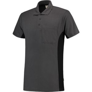 Tricorp Poloshirt Bi-Color - Workwear - 202002 - Donkergrijs-Zwart - maat XXL