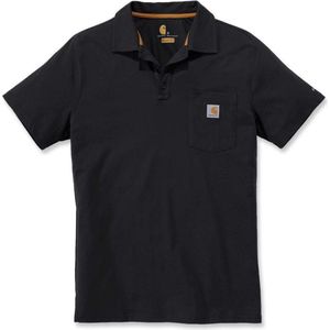 Carhartt 103569 Force Cotton Delmont Pocket Polo - Relaxed Fit - Black - XL