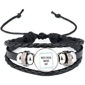 Akyol - meest trotse moeder ooit armband zwart - Mama - trotse moeder - moeder cadeautjes - moederdag - verjaardagscadeau - verjaardag - cadeau - geschenk - kado - gift - moeder artikelen