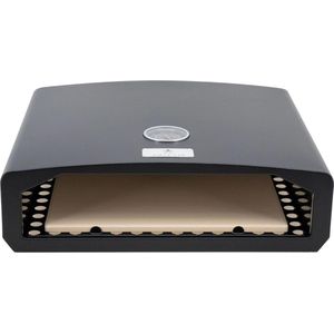 Pizzaoven op BBQ Grilloven - Roestvrijstalen Pizzasteen - Buiten Pizza Oven - Incl. Pizzaschep - Uitneembare Pizzasteen - Pizzagrill - Thermometer - Zwart