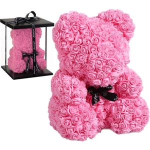 Rozen beer in doos - Special edition - Roze - Rose bear - Cadeau valentijnsdag - Rozen teddy