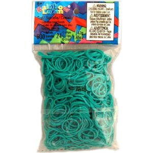 Rainbow Loom Elastiekjes - Teal - 600 stuks