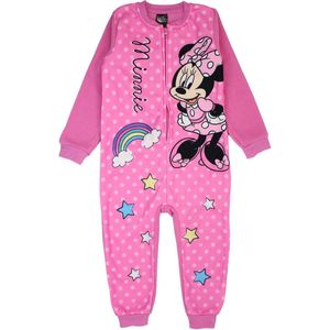 Minnie Mouse onesie - maat 116/128 - Disney Minnie pyjama huispak - roze