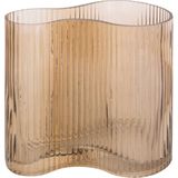 Present Time Vaas Allure Wave - Glas Zandbruin - 12x18cm - Modern